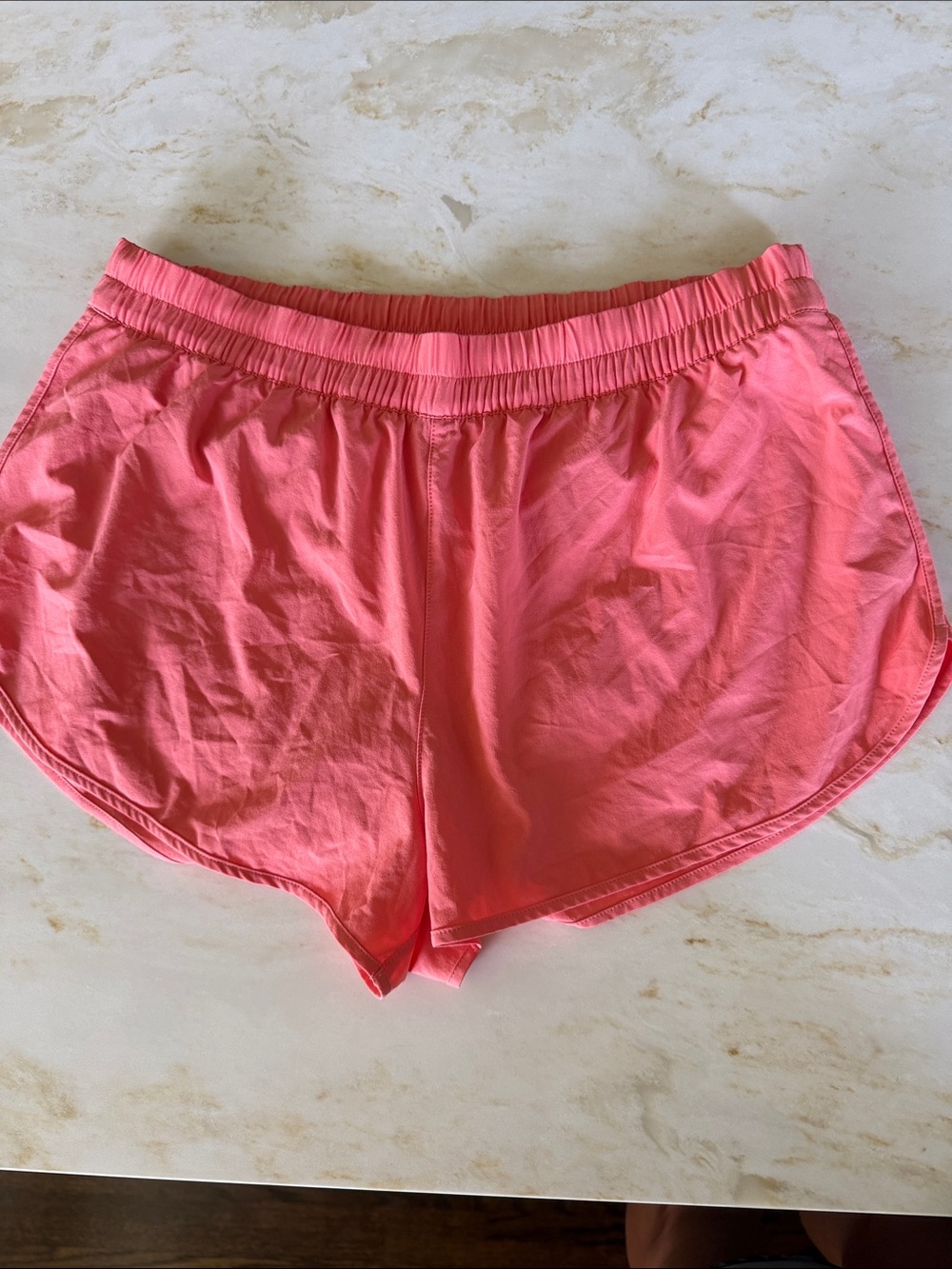 Athleta Coral Pink Athletic Shorts with Elastic Waist